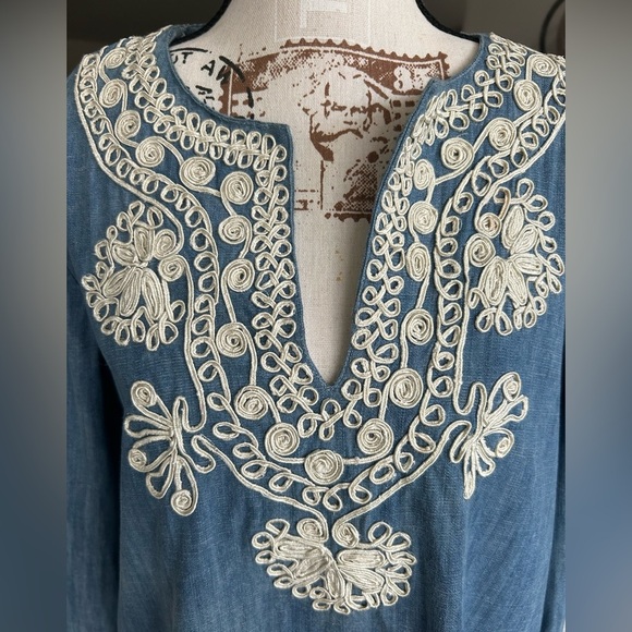 ZARA Woman Premium Denim Collection with V-neck size medium - Picture 2 of 11